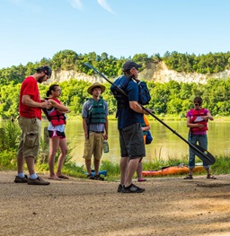 Faculty Preparing Students for a Canoe Field Trip