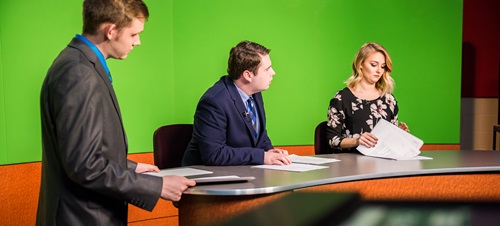 Student Newscasters On-Air Broadcast