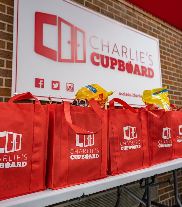 Bags of food at Charlie's Cupboard.