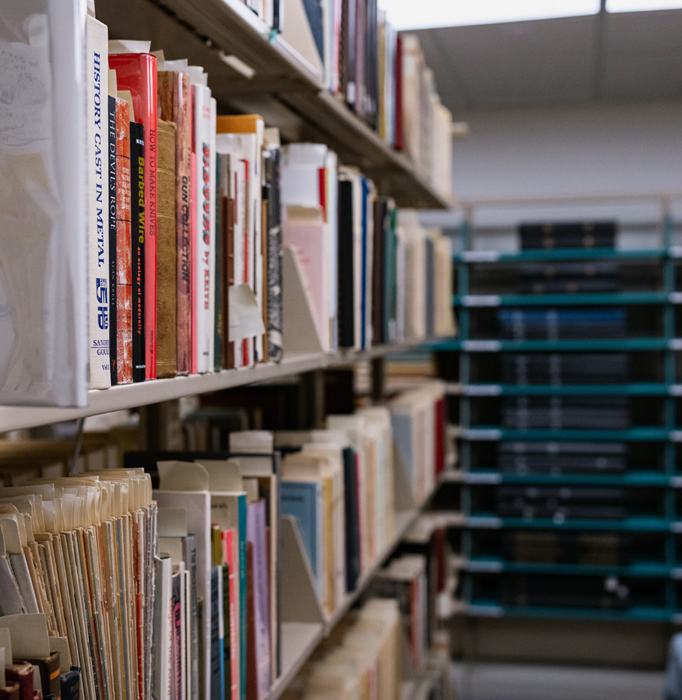 A shelf filled with old books