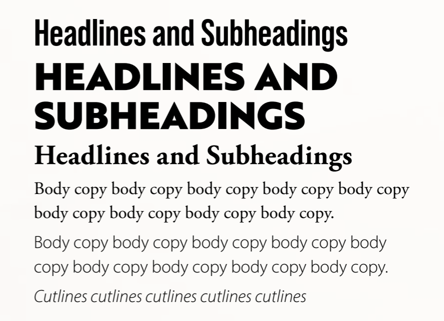 types of headings example