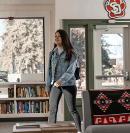 A student in the Native Student Services Center.