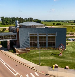 The exterior of the GEAR Center during the day on Sioux Falls' campus.