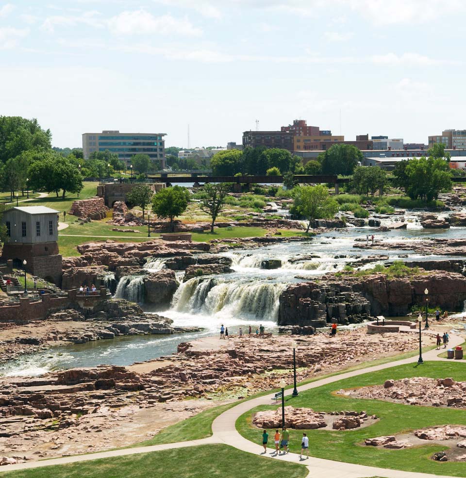 View of Falls Park in Sioux Falls.
