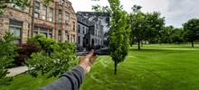 Historic Photo Placed Over Current East Hall Building