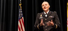 Military Science Student Speaking at an Event