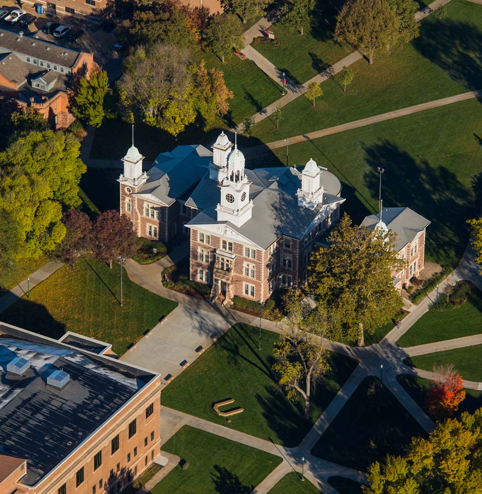 Aerial View of Old Main.