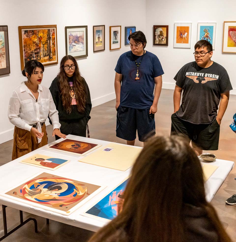 Students at the Oscar Howe Summer Art Institute.