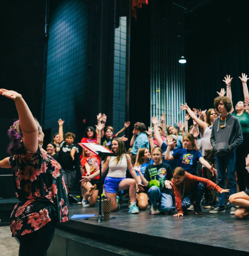 Kids on stage for T605 Camp
