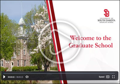 A video image of the graduate school welcome video.