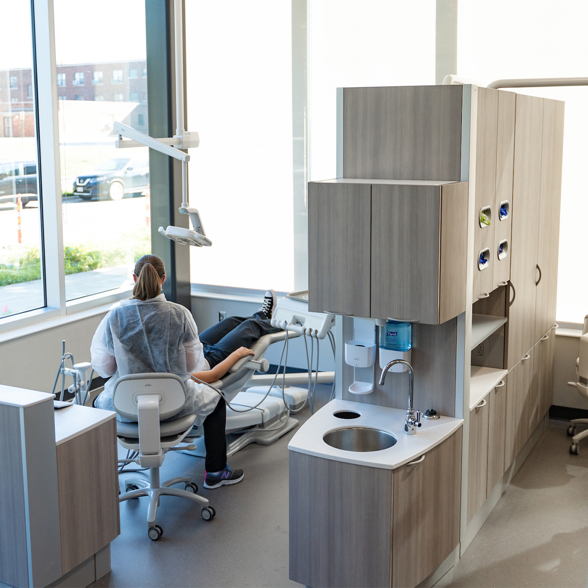 A dental hygienist office.