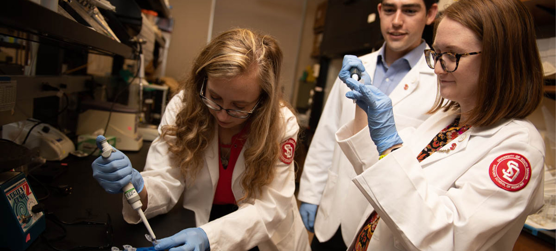 Students conducting lab research.