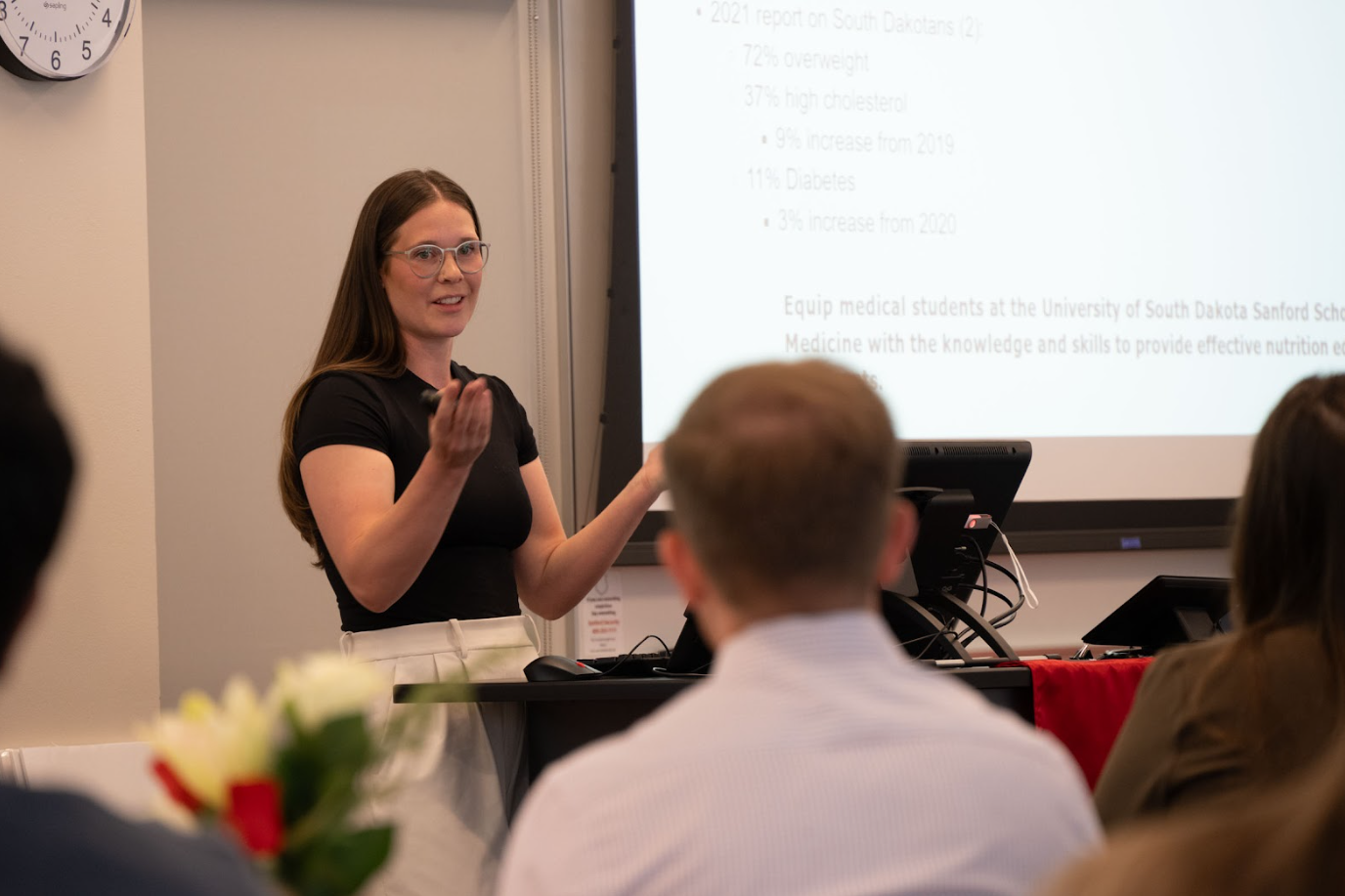 Students presenting their research.