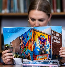 An English student reading the South Dakota Law Review.