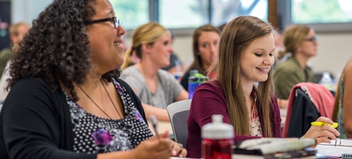Psychology Students learning in a classroom