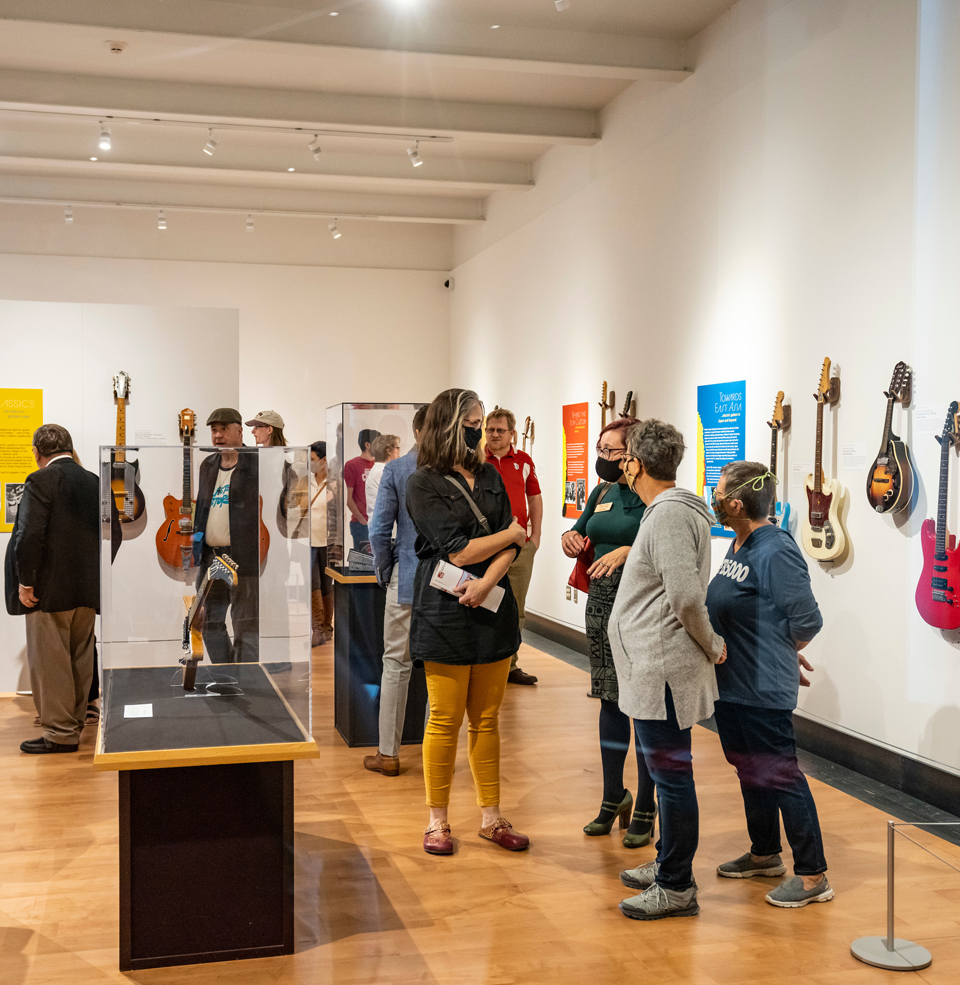 Visitors in the national music museum hall.