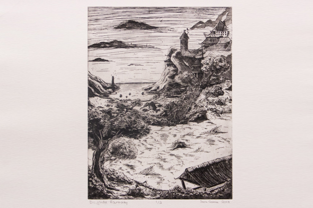 A piece of student printmaking art.