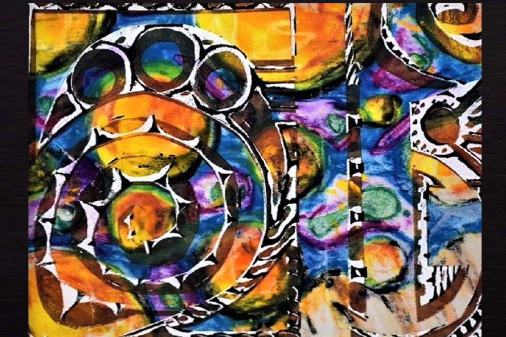 A piece of student printmaking art.