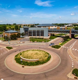 An aerial view of the Community College for Sioux Falls campus.