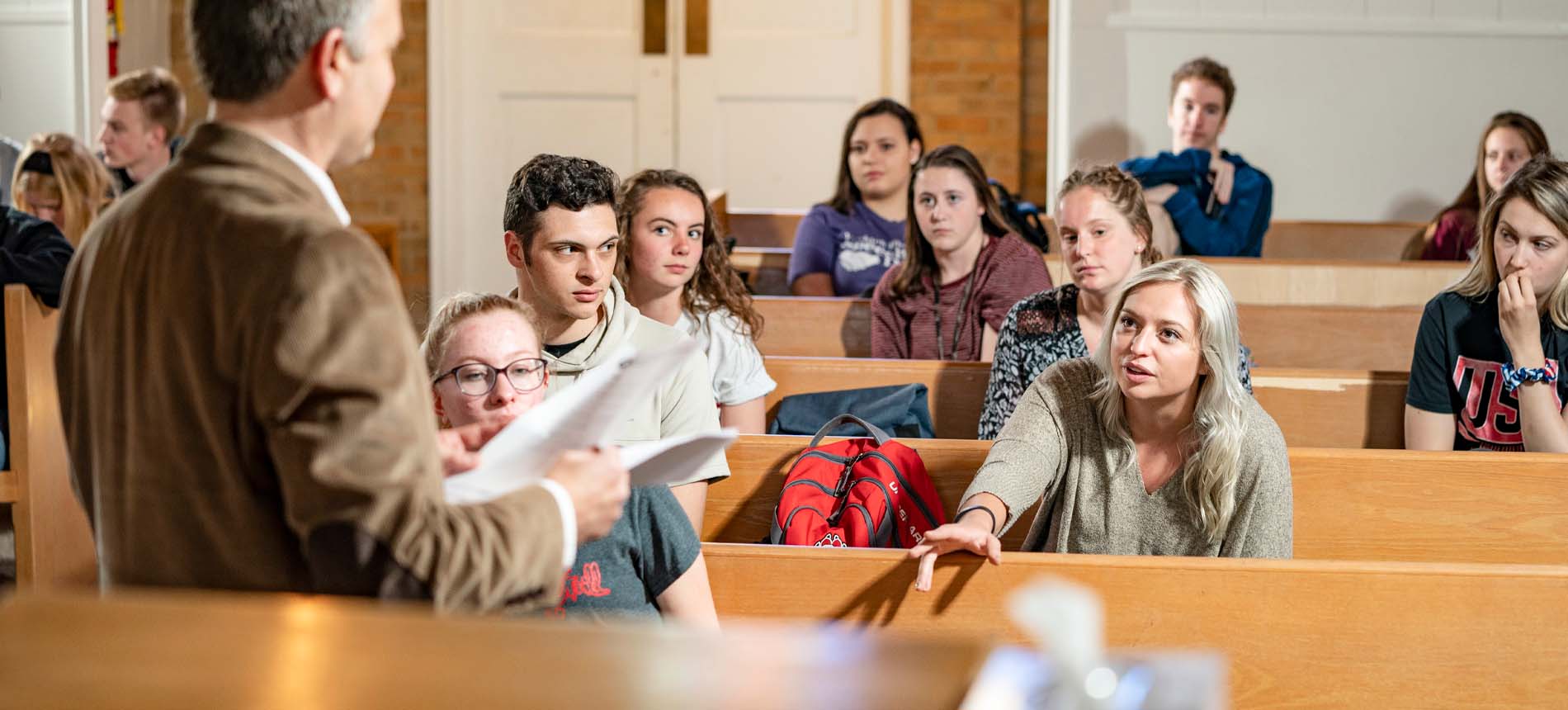 Classroom Full of Honors Students and a Professor