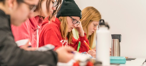 Group of Students Working on Mathematical Problems