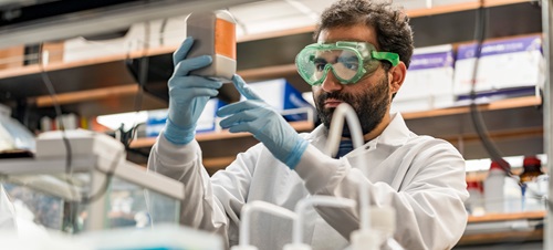 Student Working in a Lab.