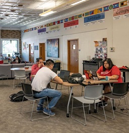 Students studying at Native American Cultural Center