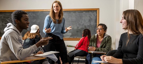 Faculty instructing a class