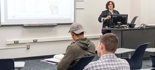 Spanish Professor Lecturing to a Class