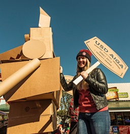 USD AIGA students participate with float in the Dakota Days Homecoming parade