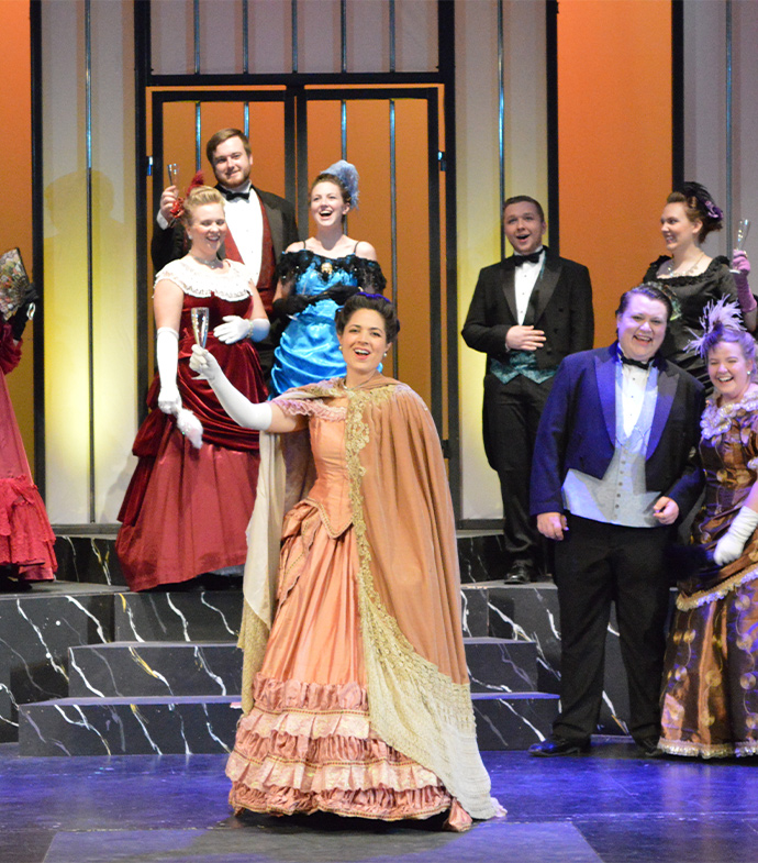 A live musical performance on stage.