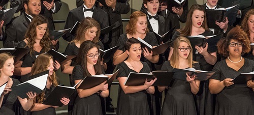 Students performing in choir.