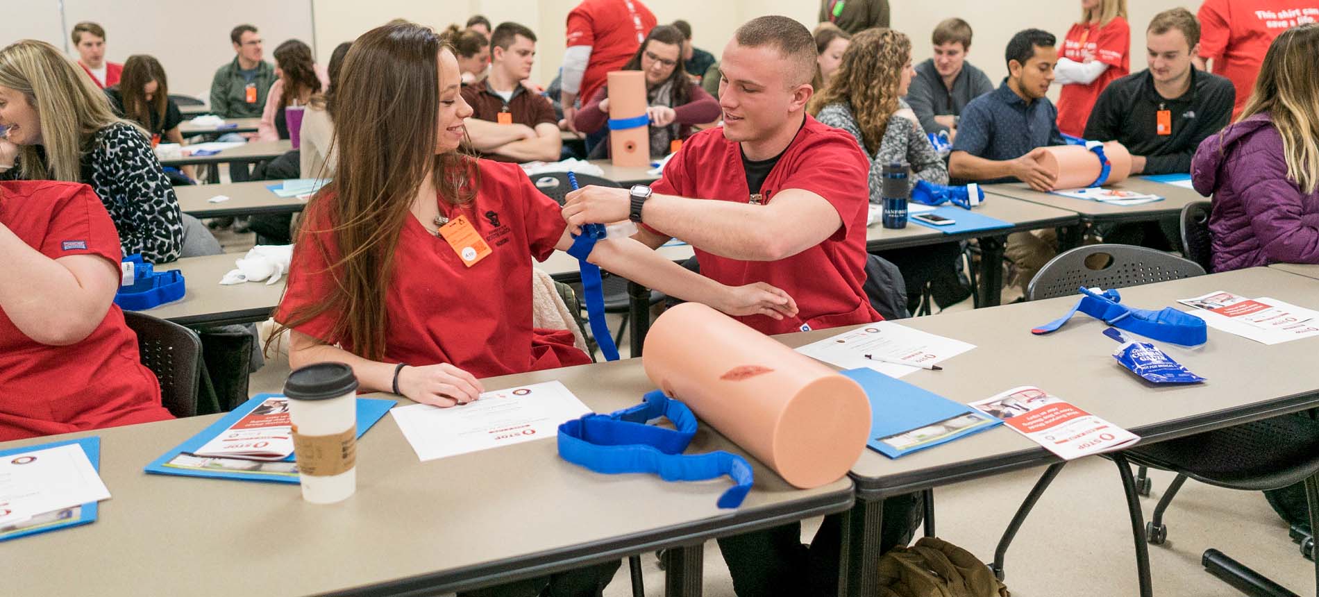 Two Nursing Students Working on Class Assignment