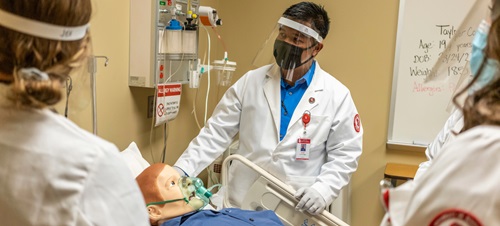 Medicine students conducting lab tests.