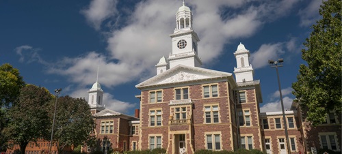 Old main during the day.