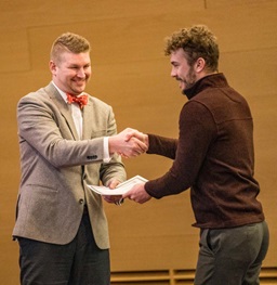 Student being given an award