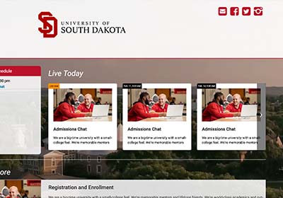 Screenshot of webpage with webinars listed.