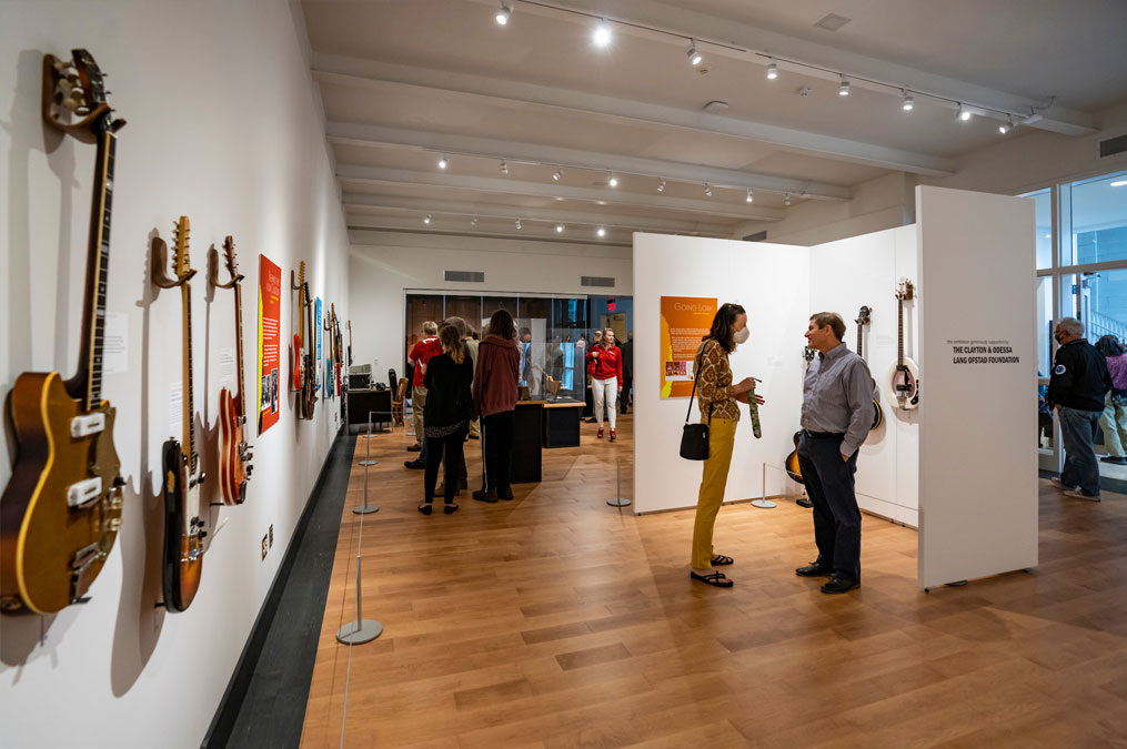 The National Music Museum guitar gallery.