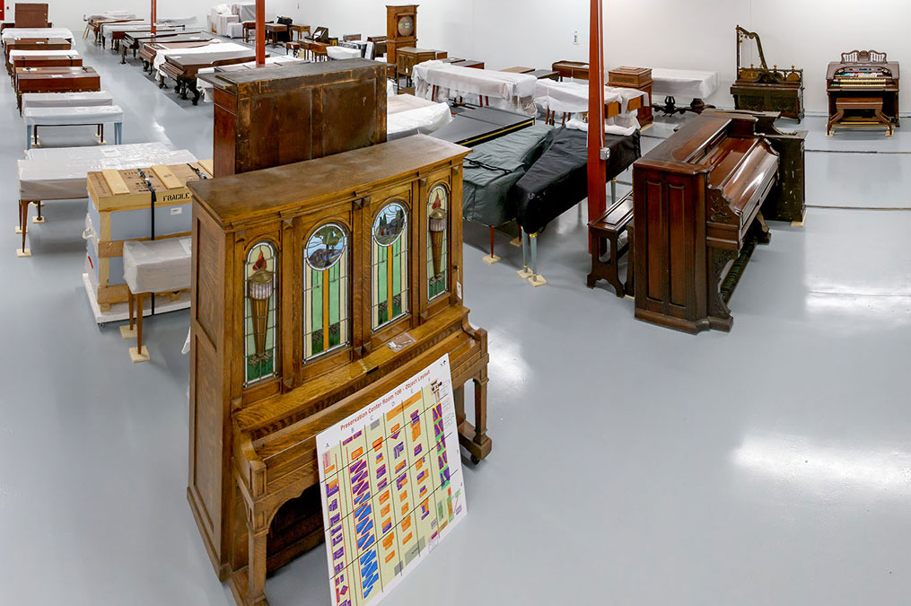 The National Music Museum piano storage.