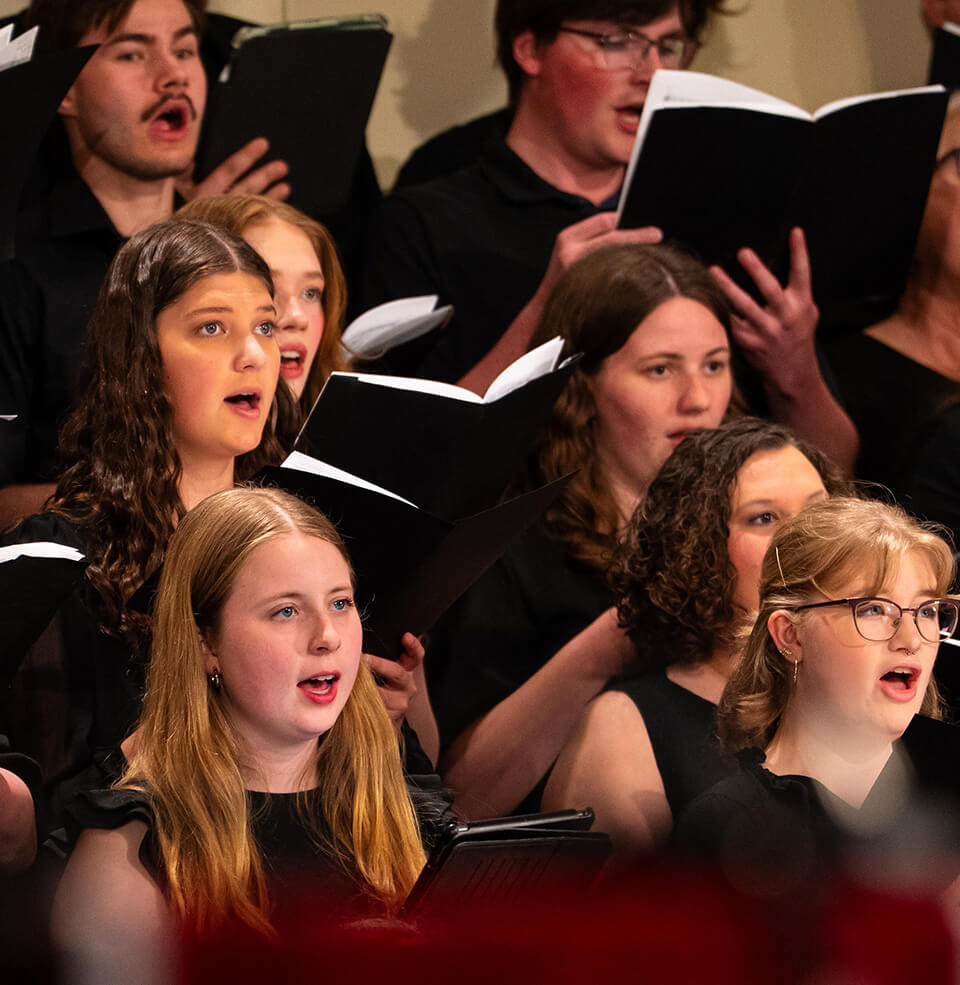 USd Choir singers in a 2026 Spring Concert