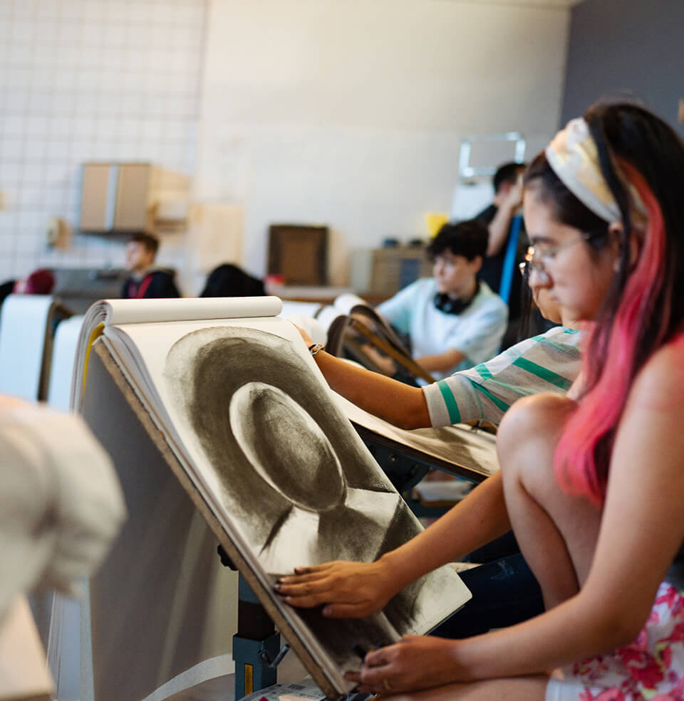 Person drawing a circle