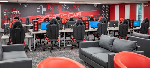 A wide view of USD Esports arena.