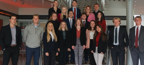 The 2023 student government class smiling for a composite photo.