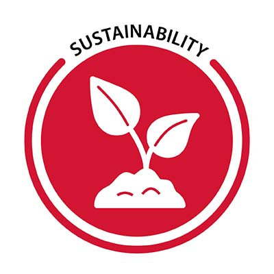 Living Learning community sustainability logo.
