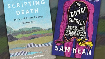 A photo of the books, Scripting Death and The Icepick Surgeon