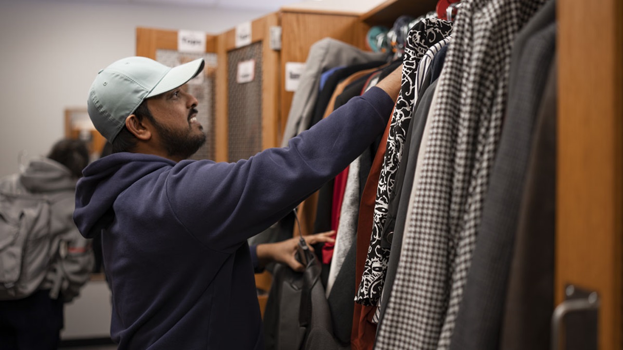 A USD student shops at Charlie's Career Closet A USD student shops at Charlie's Career Closet