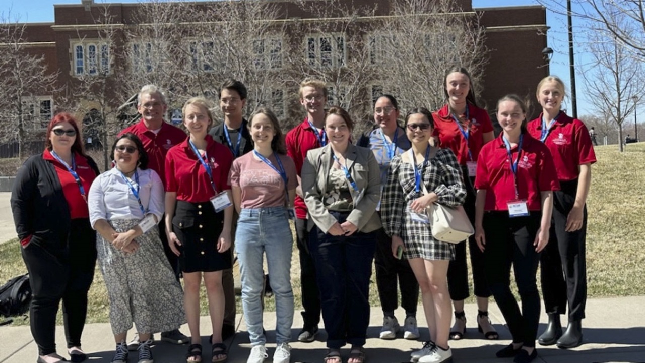 NCUR students standing in front of building