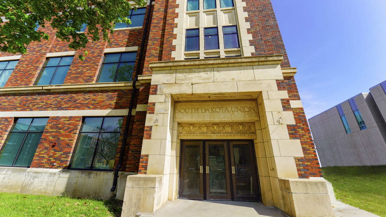 The main entrance of the South Dakota Union building. The main entrance of the South Dakota Union building.