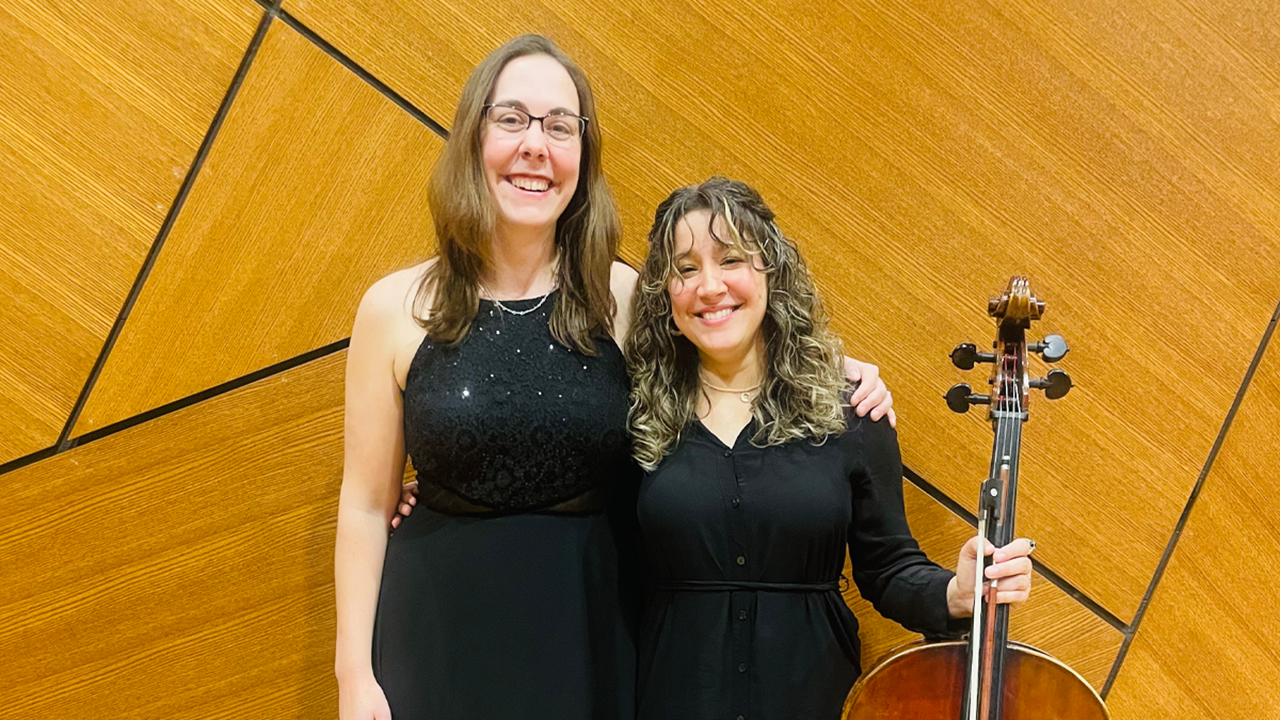 Sonja Kraus and Carolina Rodriguez smile for a photo.