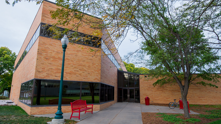 The exterior of the Knudson School of Law.
